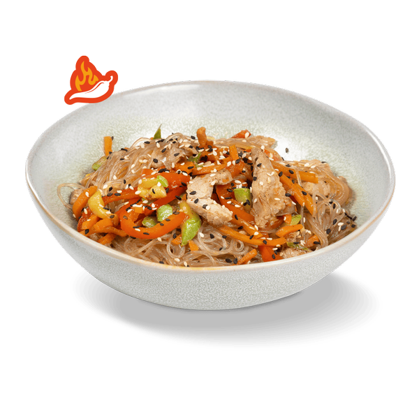 острая Фунчоза со свининой и овощами